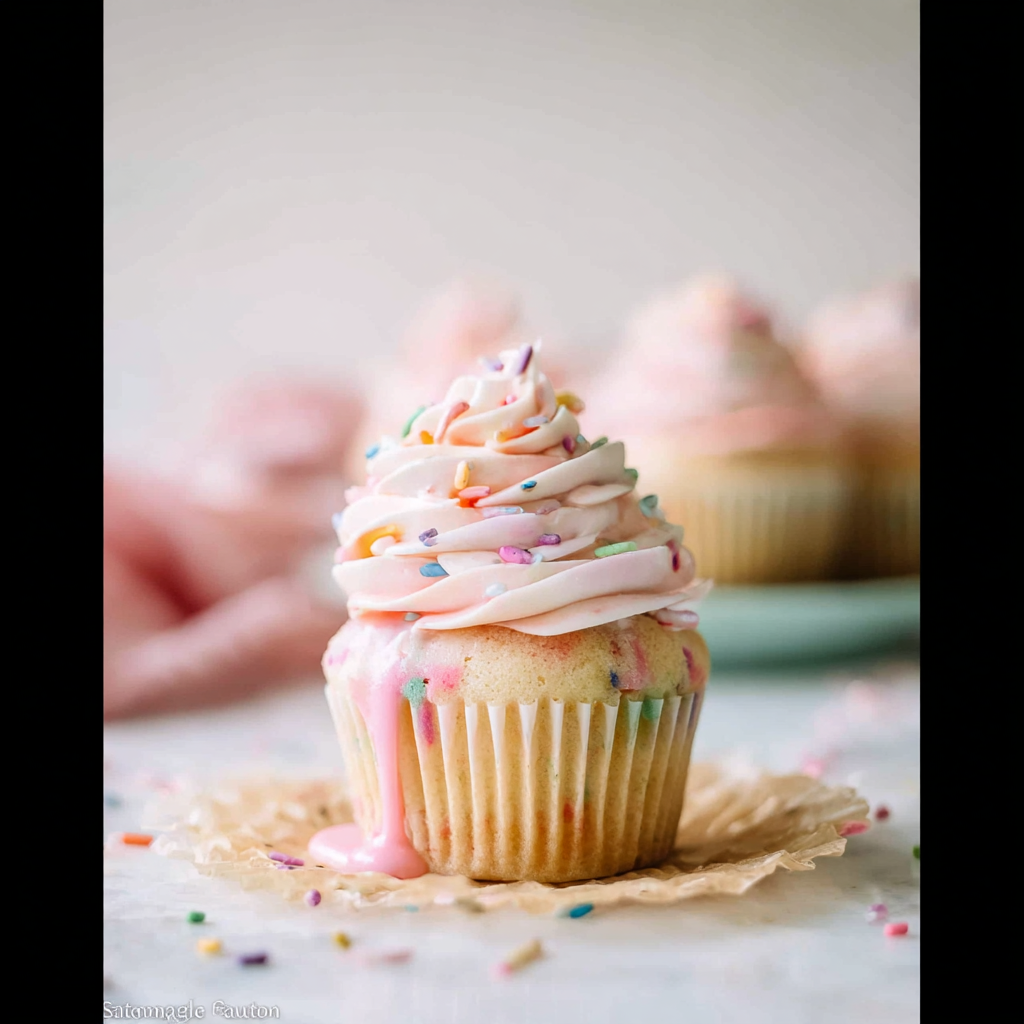 Recipe preparation for Confetti Sprinkle Cupcakes
