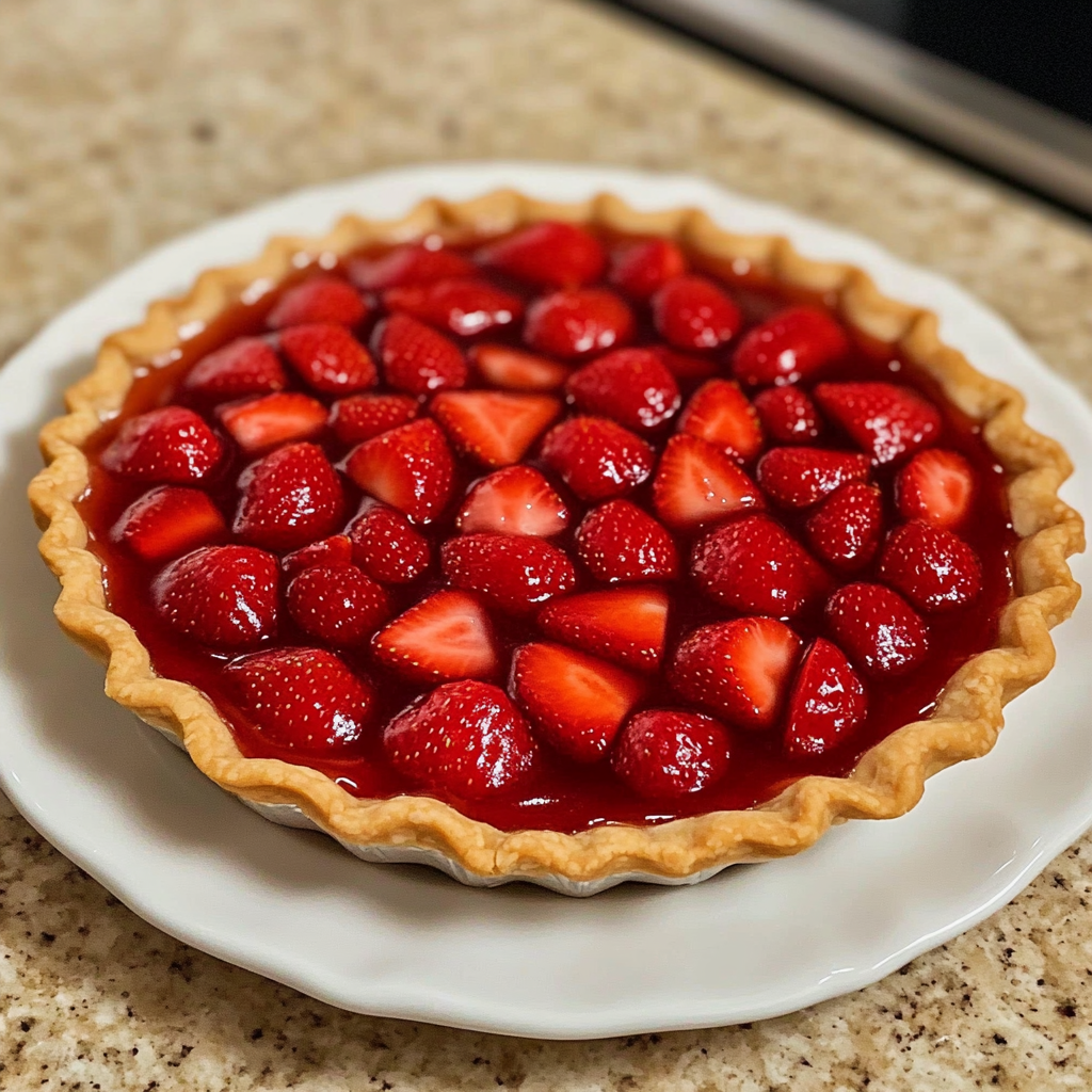 Recipe preparation for Easy Fresh Strawberry Pie
