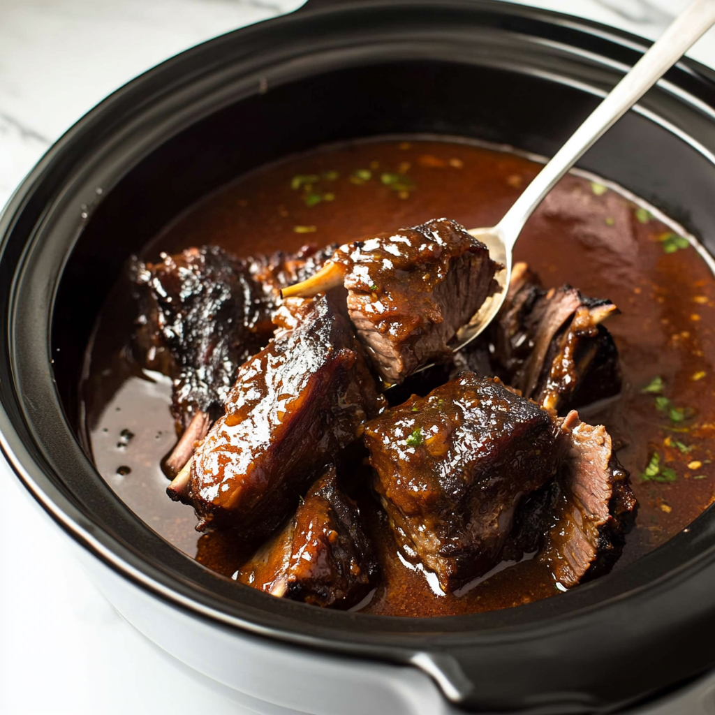Recipe preparation for Crockpot Beef Short Ribs