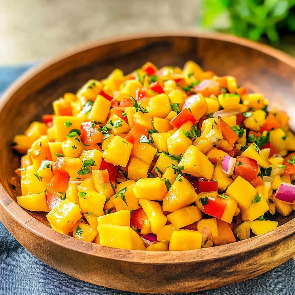 Recipe preparation for Mango Salsa
