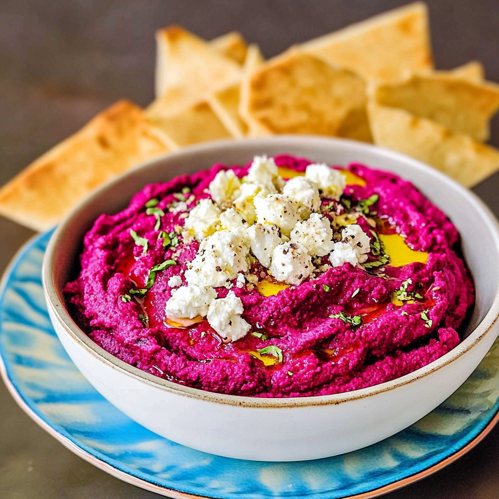 Recipe preparation for Roasted Beet Hummus
