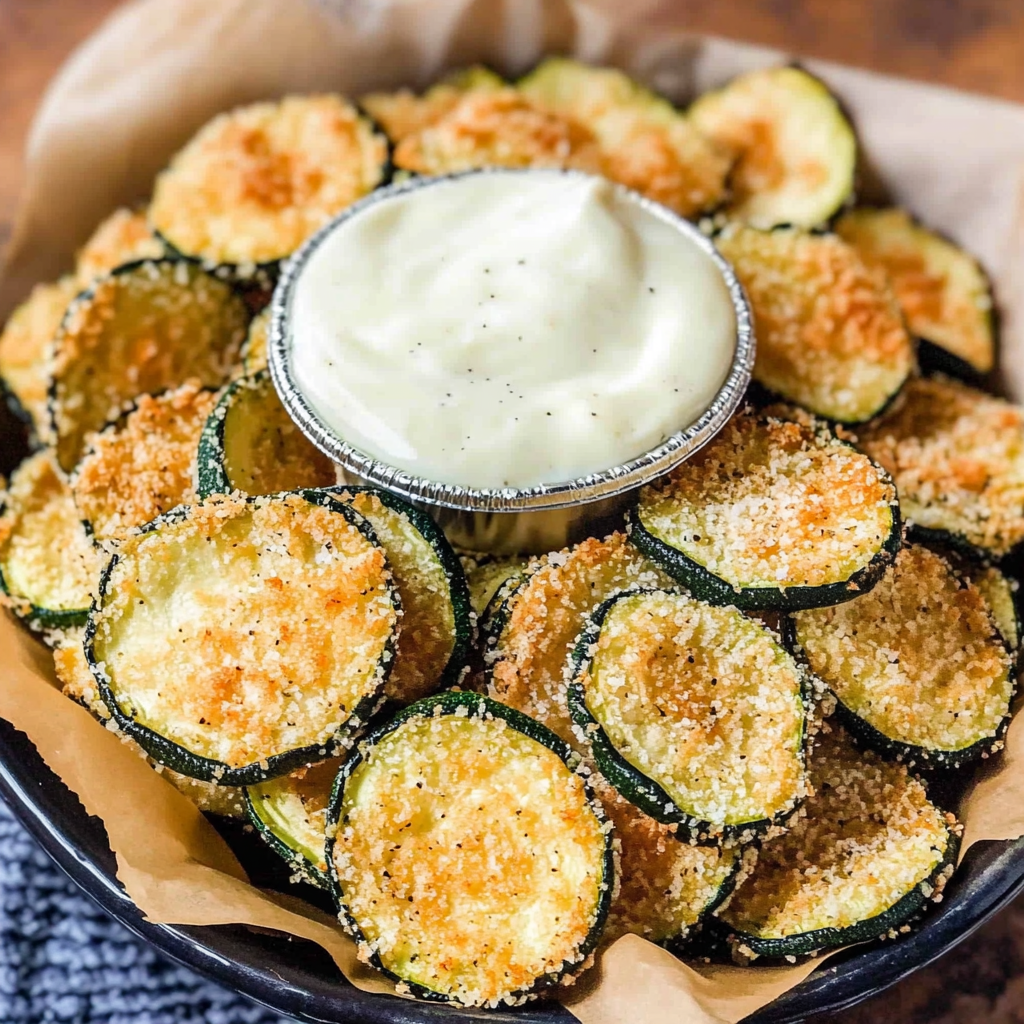 Recipe preparation for Baked Zucchini Chips