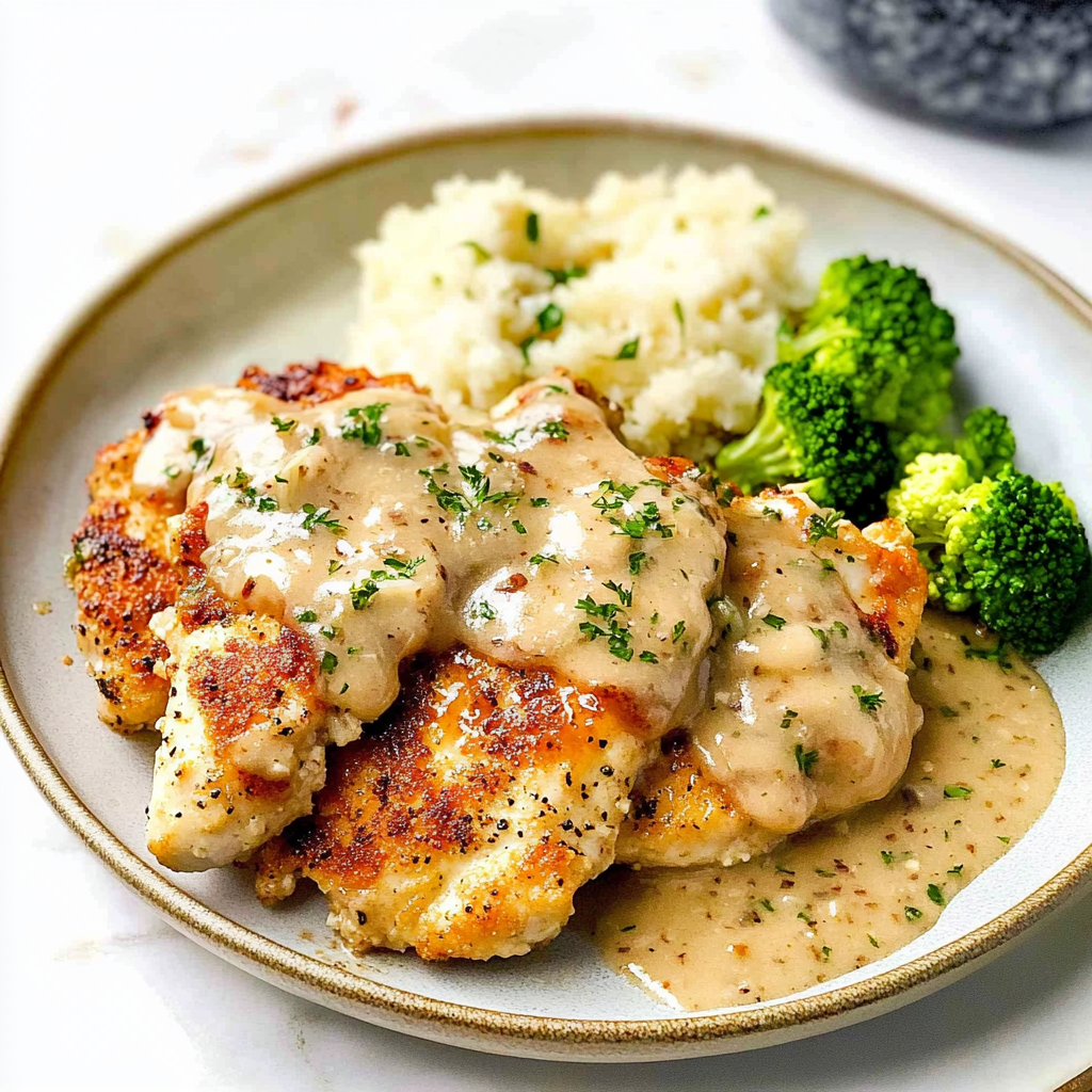 Recipe preparation for Crispy Parmesan Chicken with a Rich Garlic Sauce