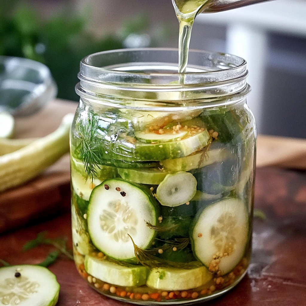 Recipe preparation for Refrigerator Pickles