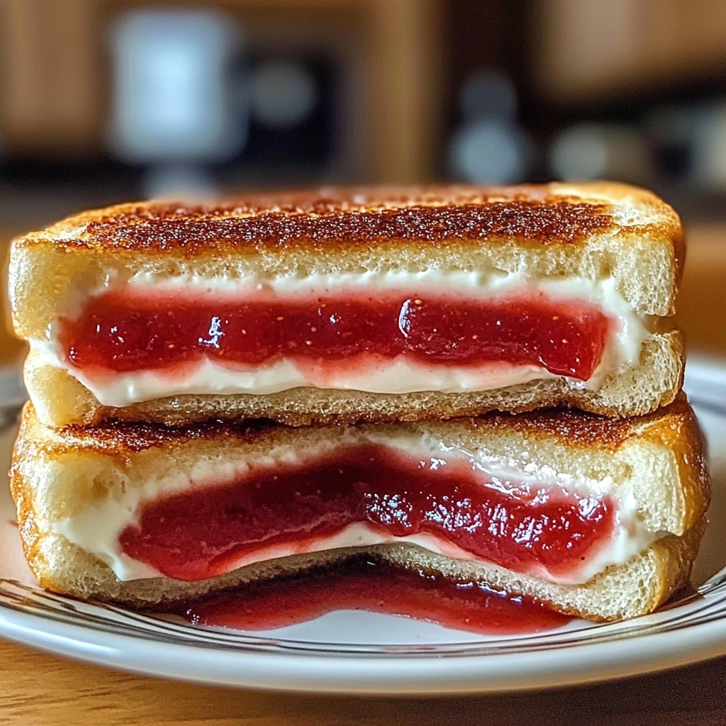 Recipe preparation for fried strawberry cheesecake sandwiches
