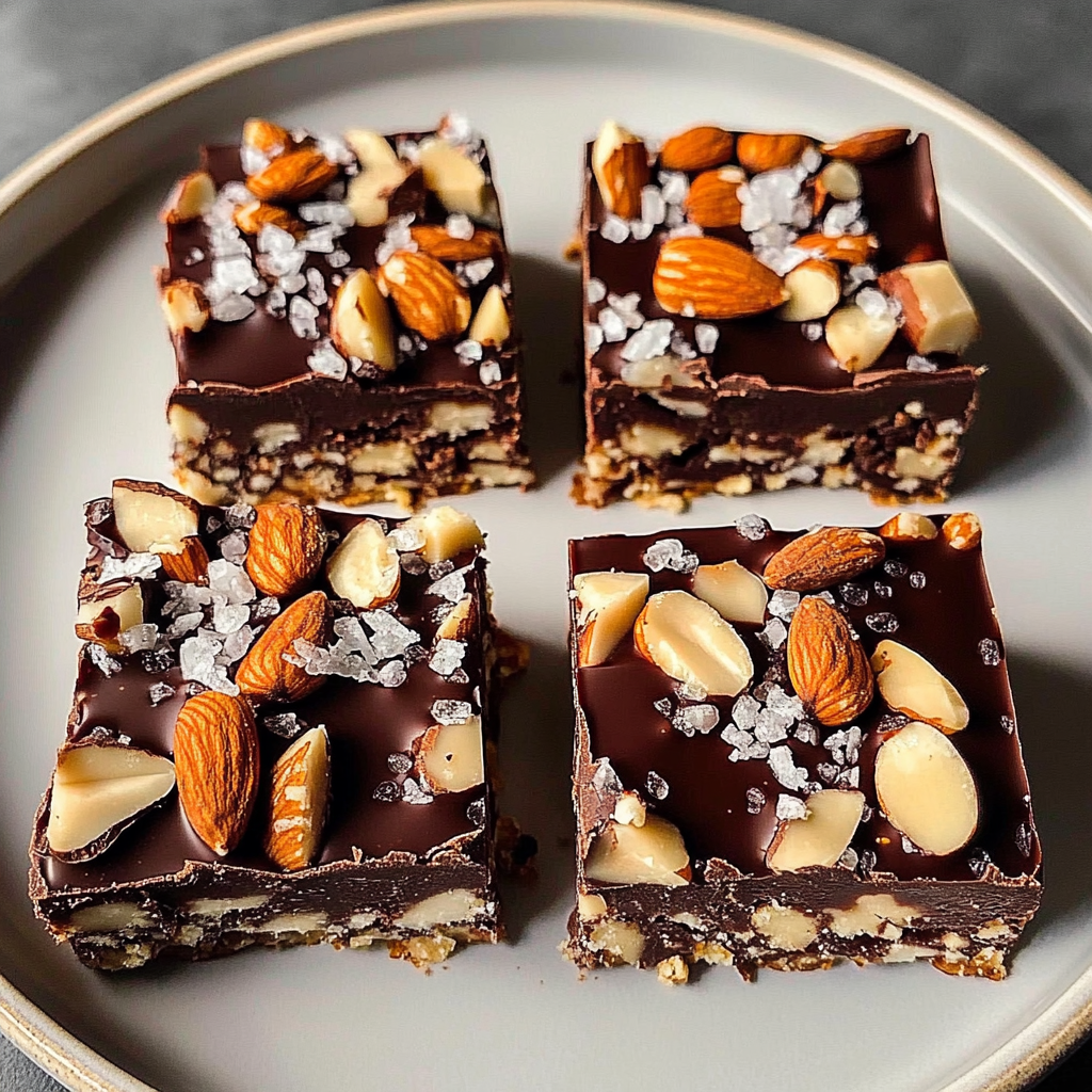 Recipe preparation for Dark Chocolate and Sea Salt Nut Bars