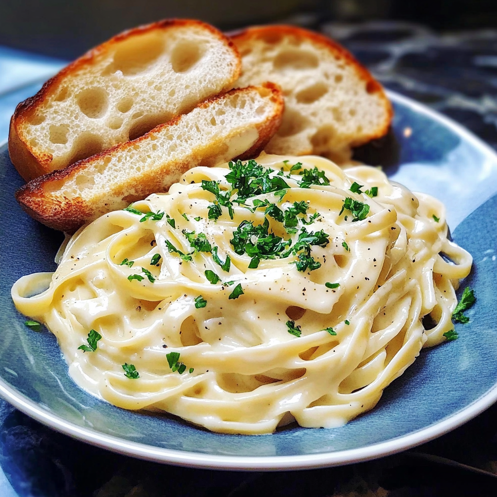 Recipe preparation for Fettuccine Alfredo