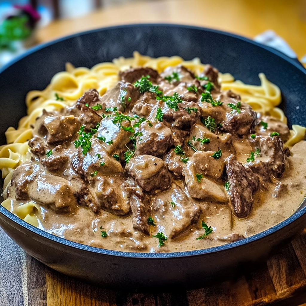 Recipe preparation for Beef Stroganoff Recipe