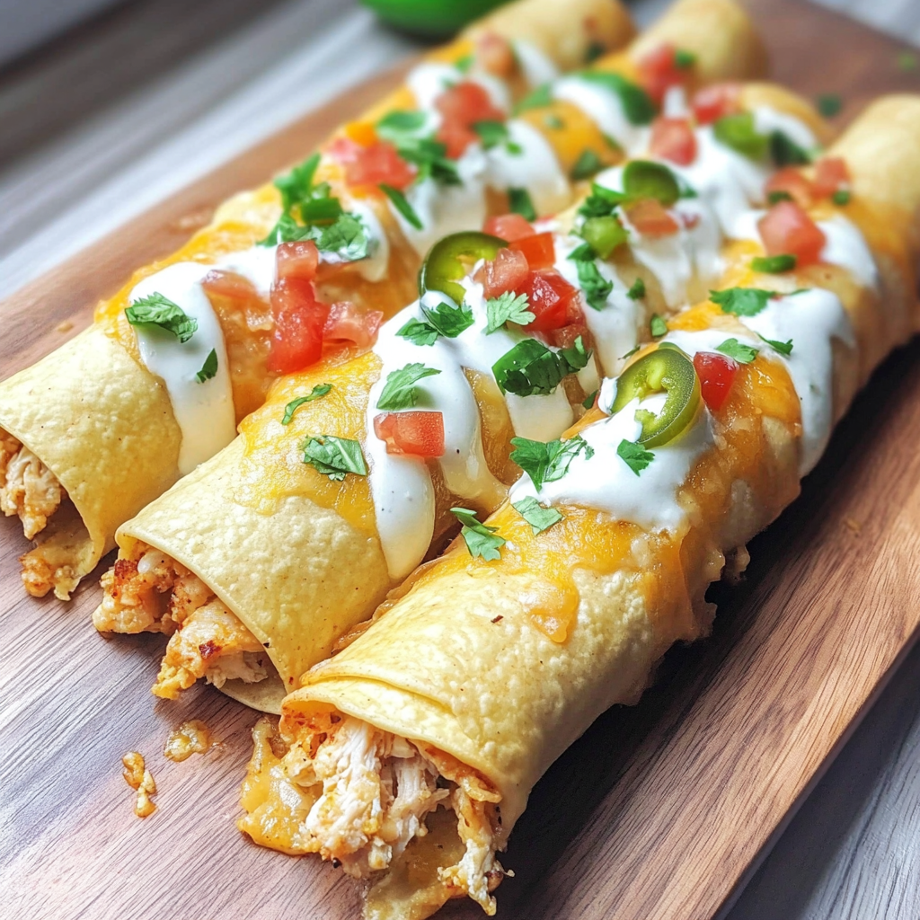 Recipe preparation for Jalapeño Popper Chicken Taquitos