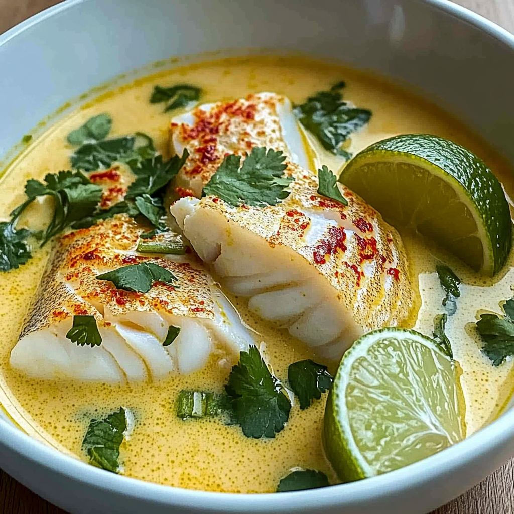 Recipe preparation for Coconut Lime Fish Soup