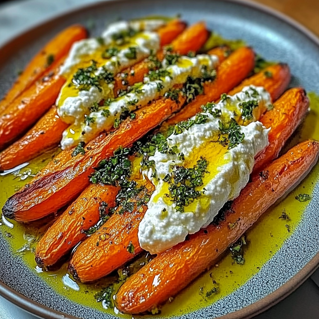 Recipe preparation for Roasted Carrots with Whipped Ricotta