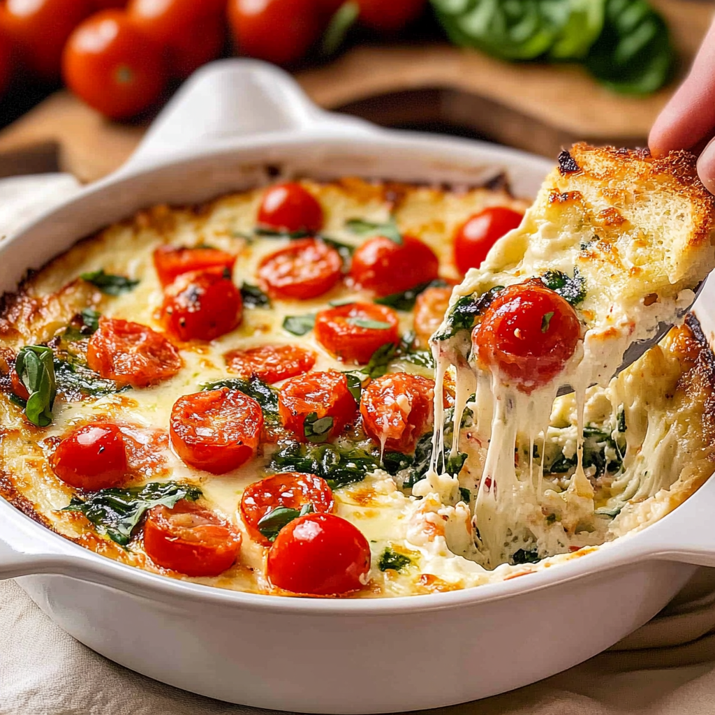 Recipe preparation for Summer Caprese Dip Recipe