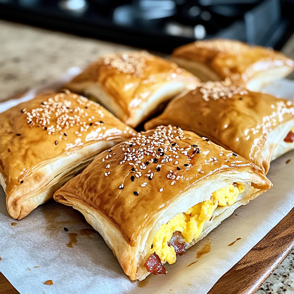 Recipe preparation for Breakfast Pockets Bacon & Egg