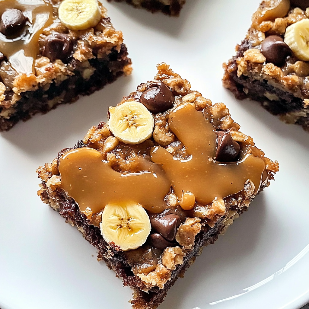 Recipe preparation for Peanut Butter Banana Bars