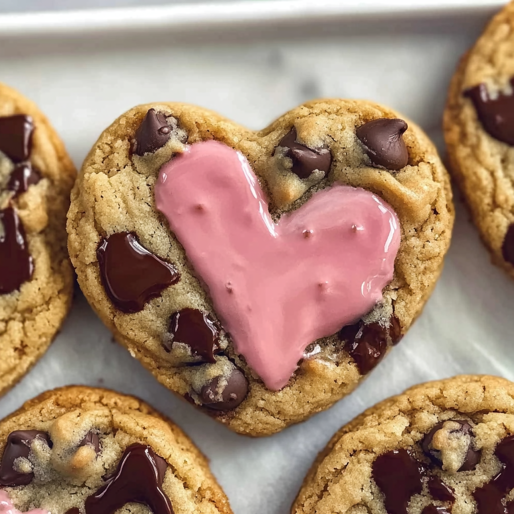 Recipe preparation for Easy Heart Shaped Chocolate Chip Cookies