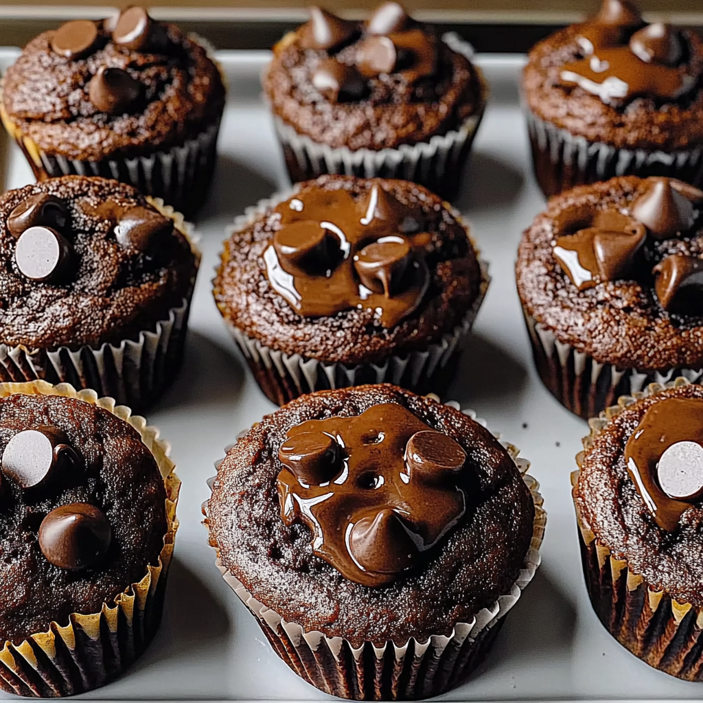 Recipe preparation for Double Chocolate Chip Muffins