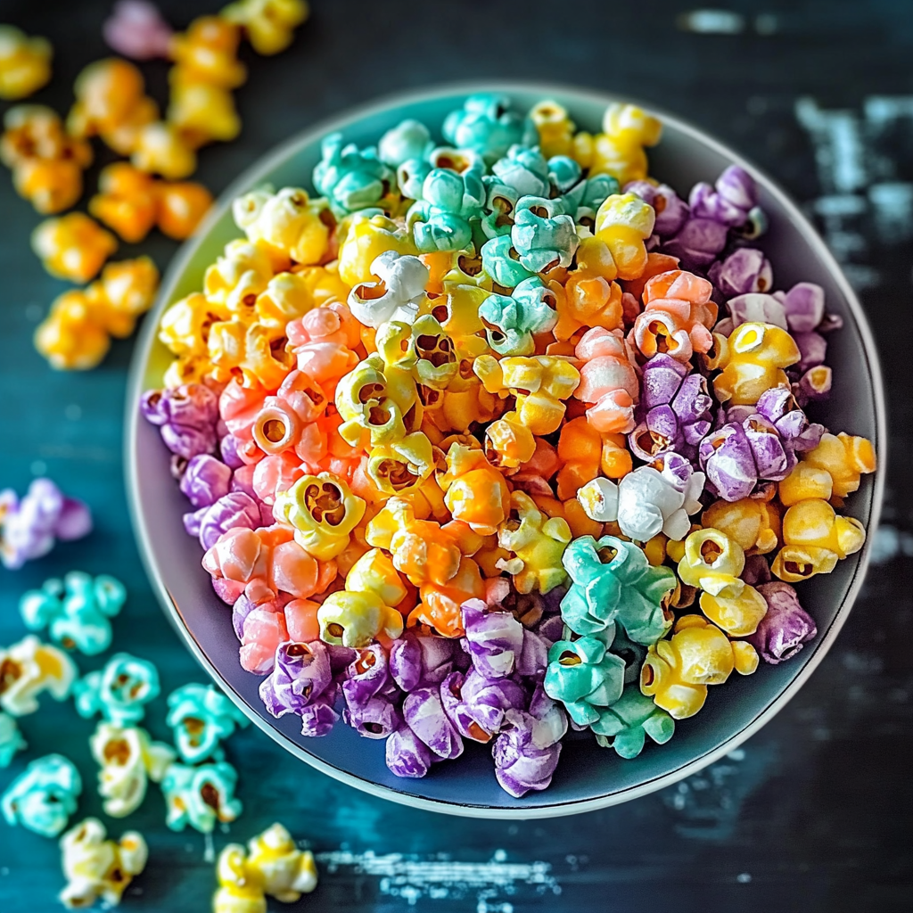 Recipe preparation for Candied Rainbow Popcorn