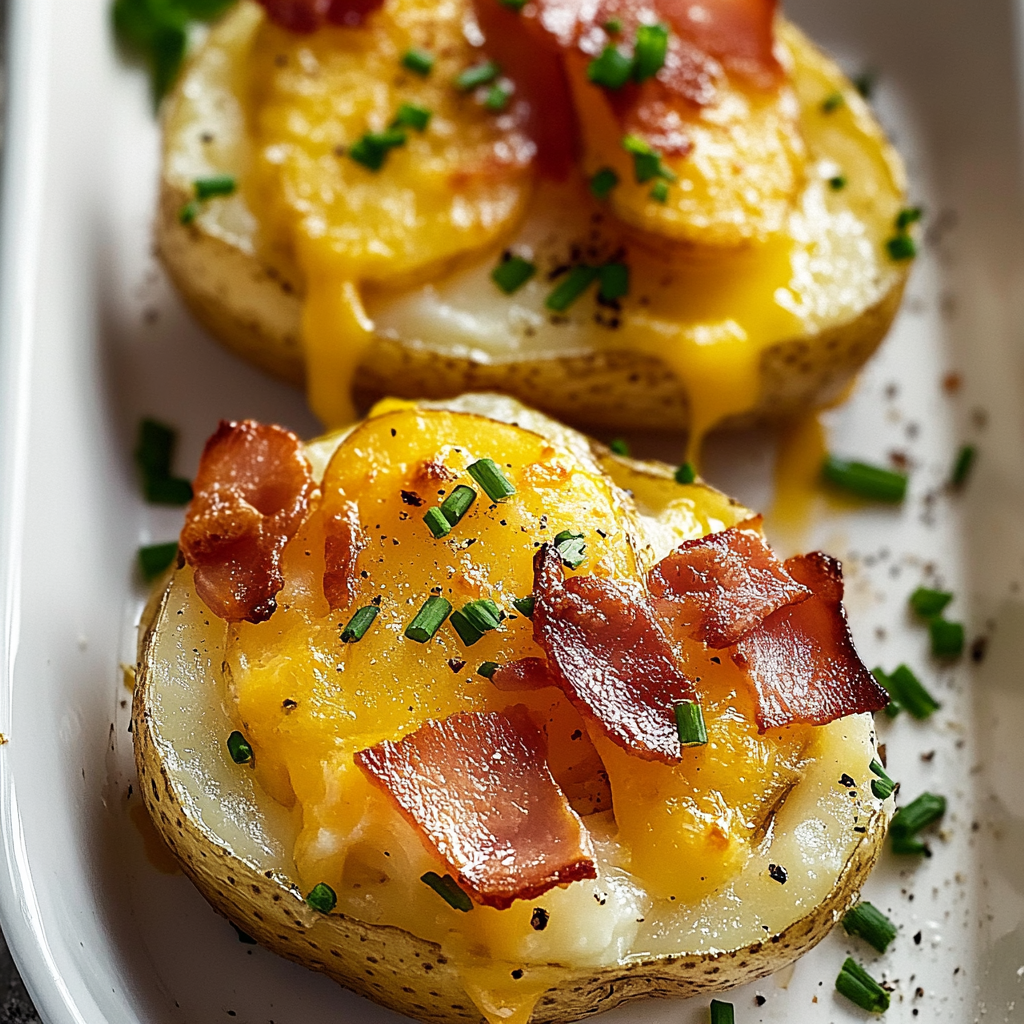 Recipe preparation for Potato Cheddar Chive Bakes
