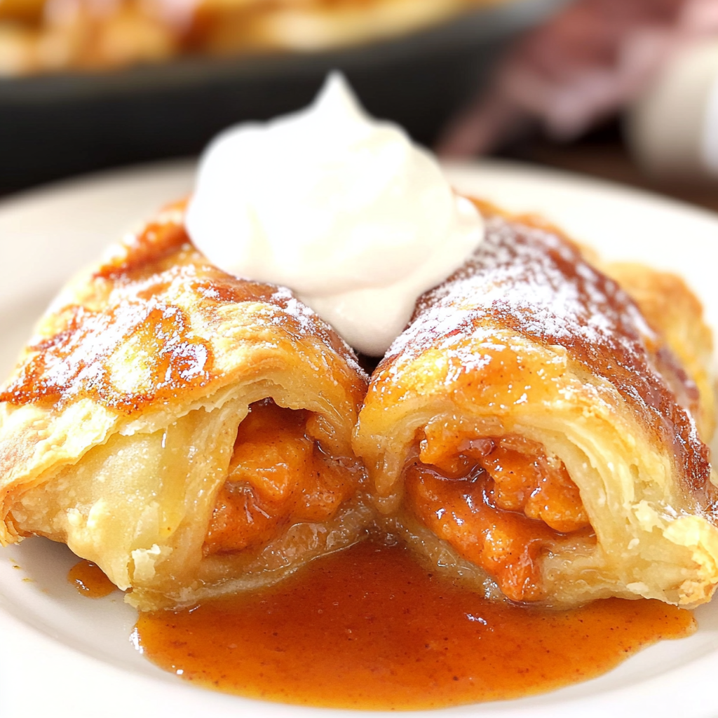 Recipe preparation for Crescent Roll Pumpkin Pie Dumplings