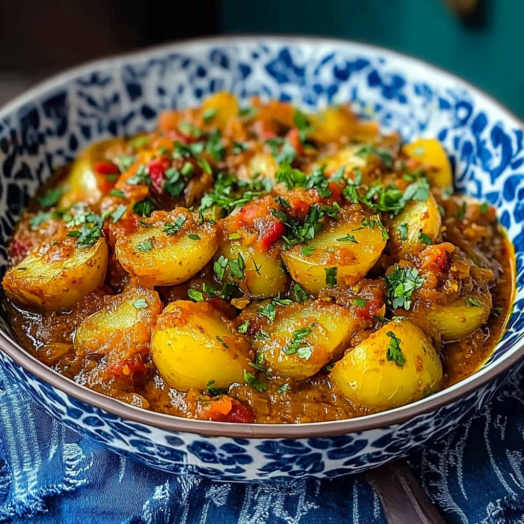 Recipe preparation for Dopiazeh Aloo Persian Potato Curry