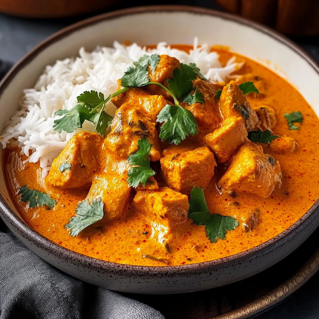 Recipe preparation for Butter Chicken Pumpkin Curry