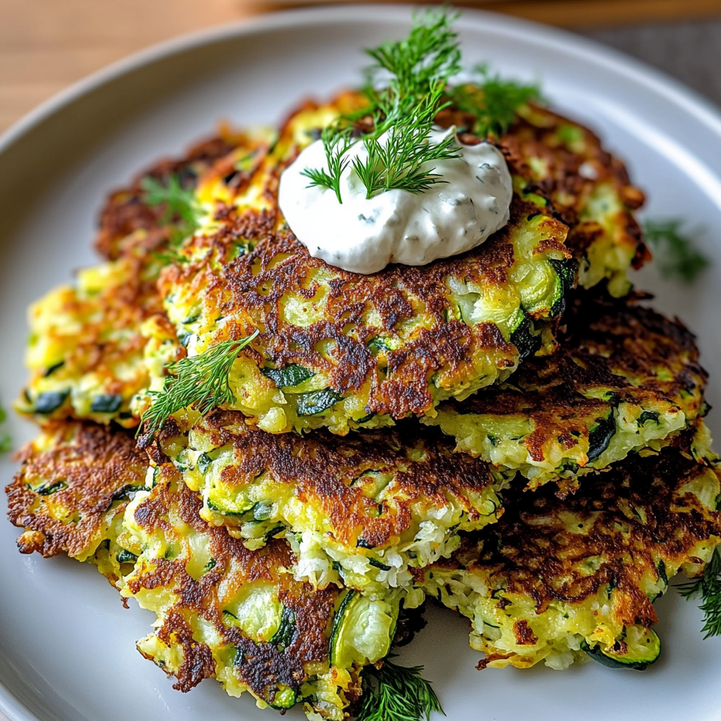 Recipe preparation for Crispy Mediterranean Zucchini Fritters