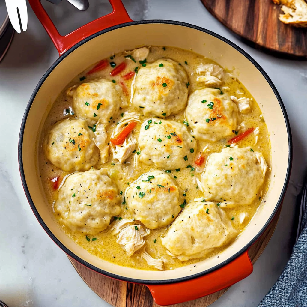 Recipe preparation for Homemade Chicken and Dumplings Recipe