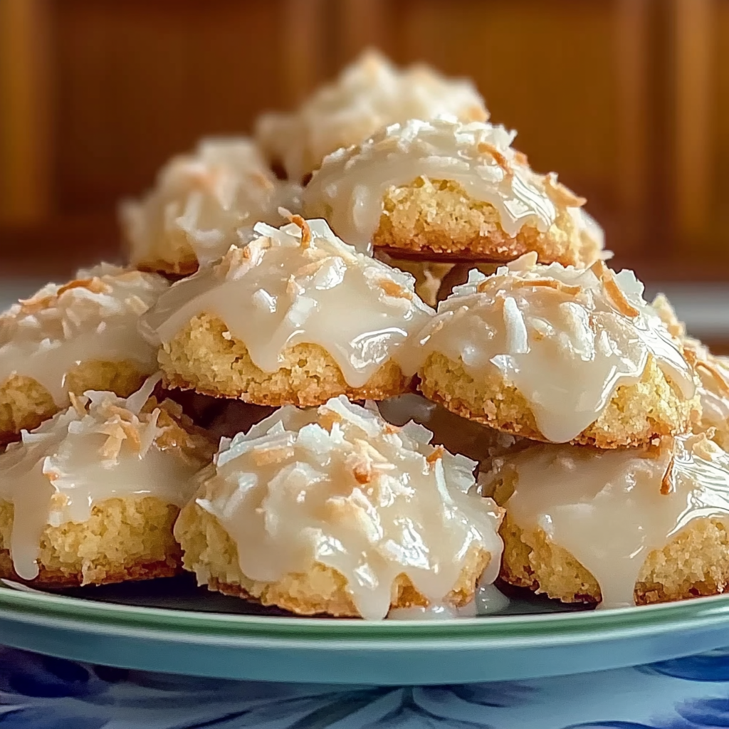 Recipe preparation for Dolly Parton Coconut Cookies with Lemon Glaze