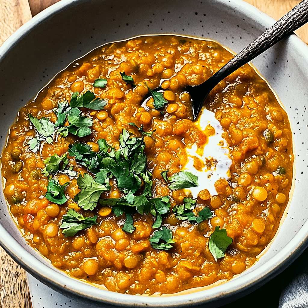 Recipe preparation for Red Lentil Curry