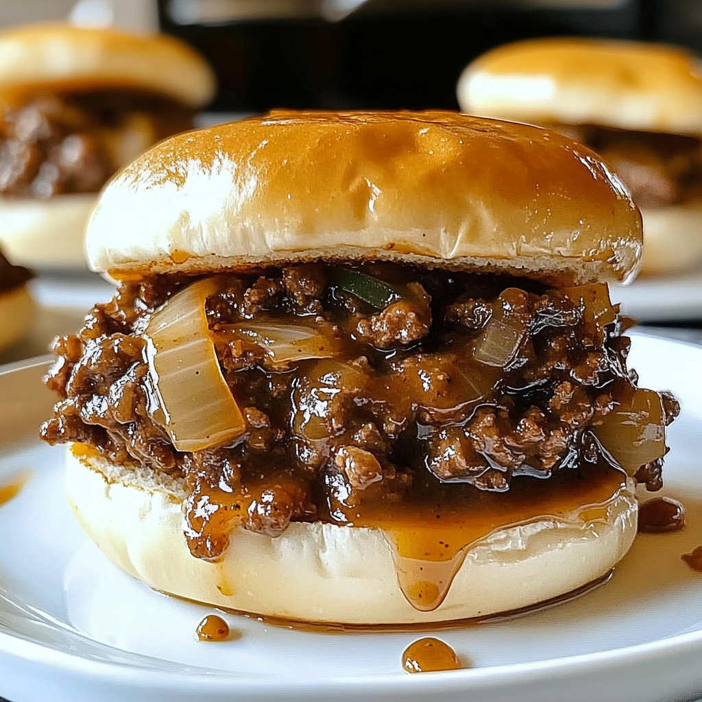 Recipe preparation for Irresistible French Onion Beef Sloppy Joes