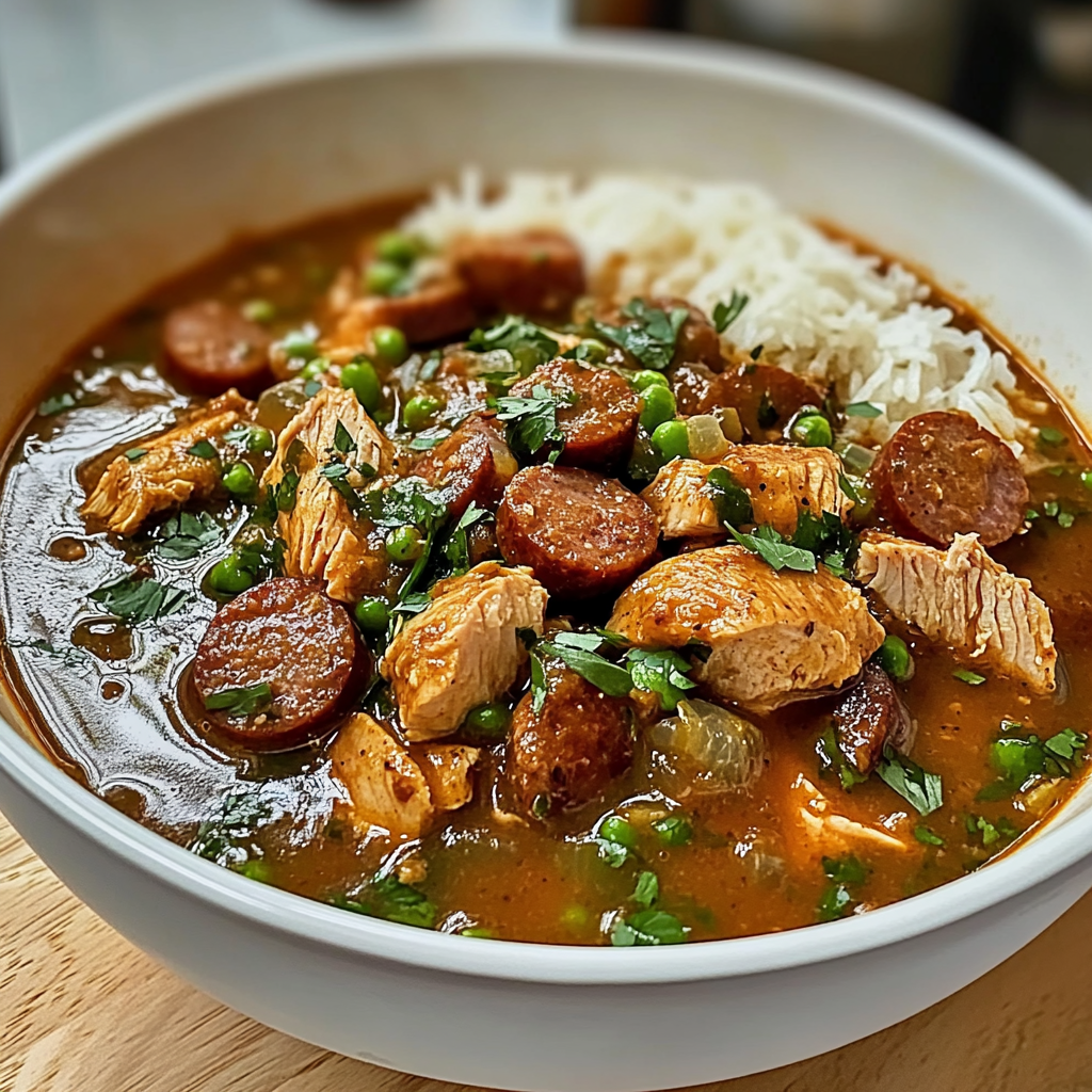Recipe preparation for Chicken and Sausage Gumbo