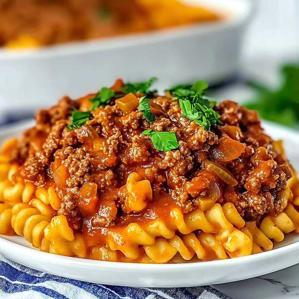 Recipe preparation for Sloppy Joe Casserole