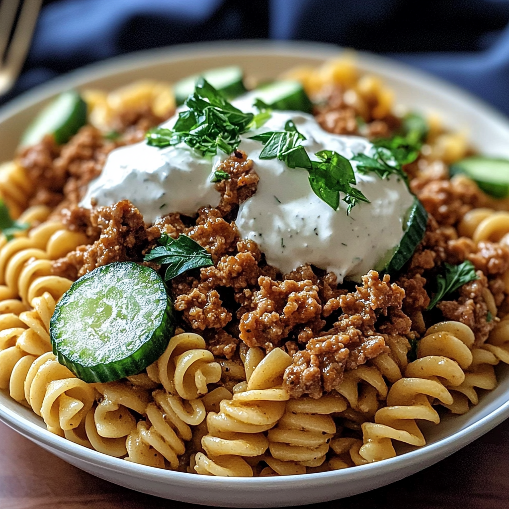 Recipe preparation for Turkish Pasta with Ground Meat