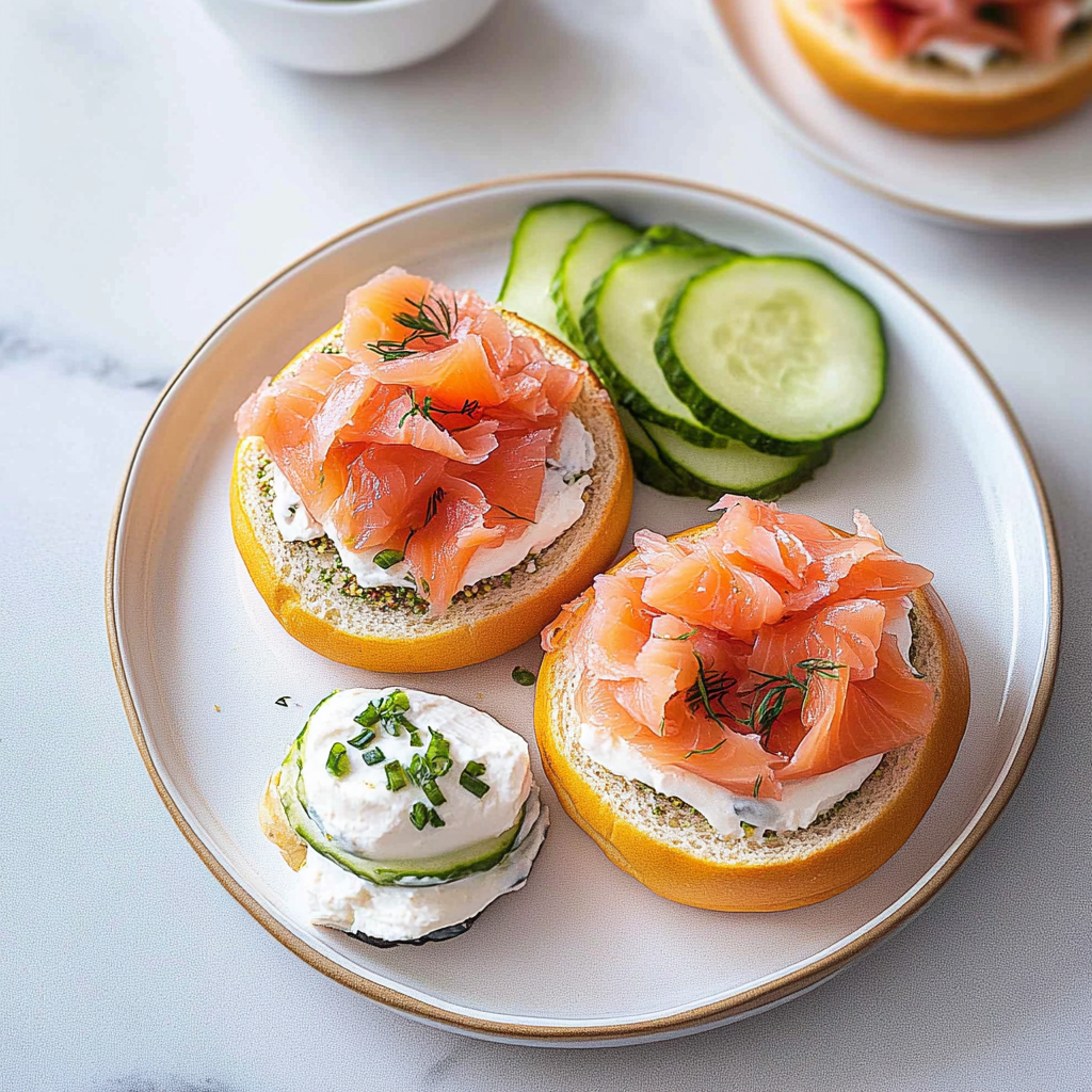 Recipe preparation for Smoked Salmon Bagel
