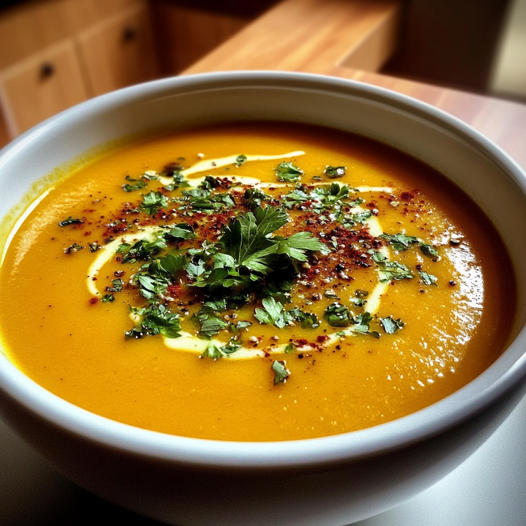 Recipe preparation for Creamy Roasted Pumpkin Soup Recipe