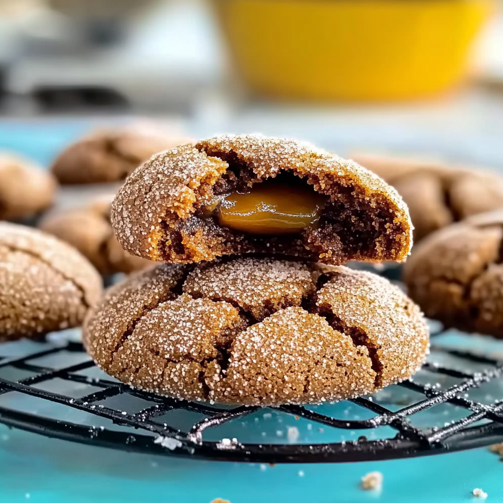 Recipe preparation for Biscoff Filled Crinkle Cookies