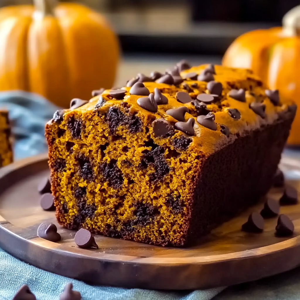 Recipe preparation for Chocolate Chip Pumpkin Bread