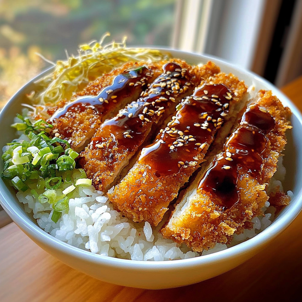 Recipe preparation for Japanese Katsu Bowls with Tonkatsu Sauce