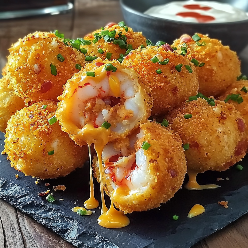 Recipe preparation for Shrimp Crab Nacho Corn Dogs