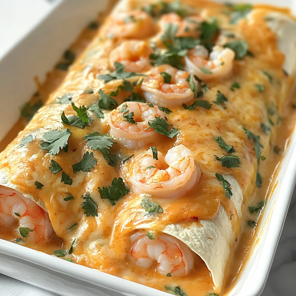 Recipe preparation for Shrimp Enchiladas