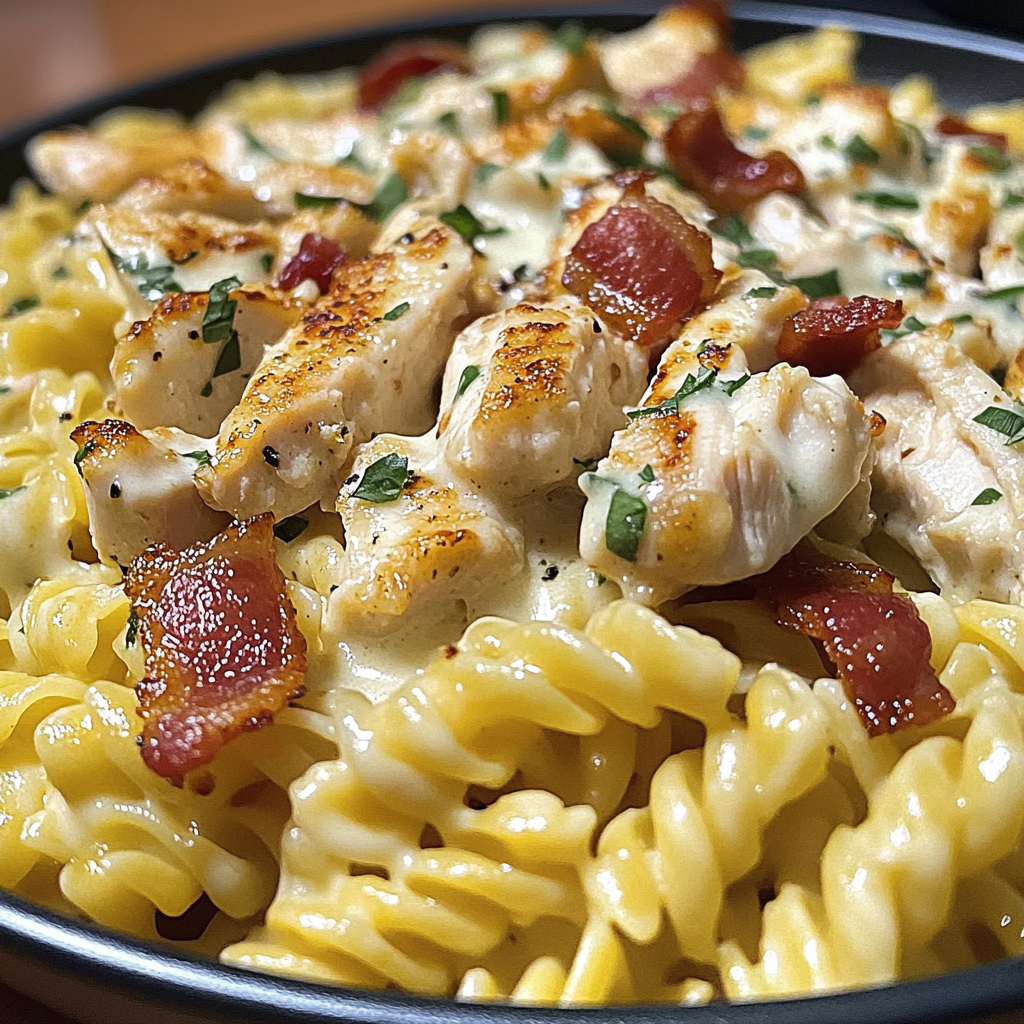 Recipe preparation for Chicken Bacon Ranch Pasta