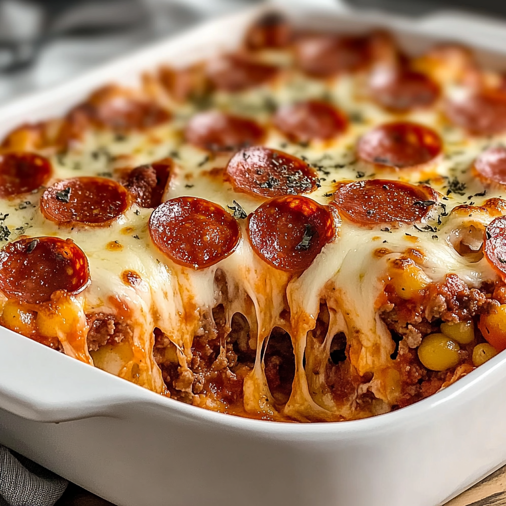 Recipe preparation for Bubble Up Pizza Casserole