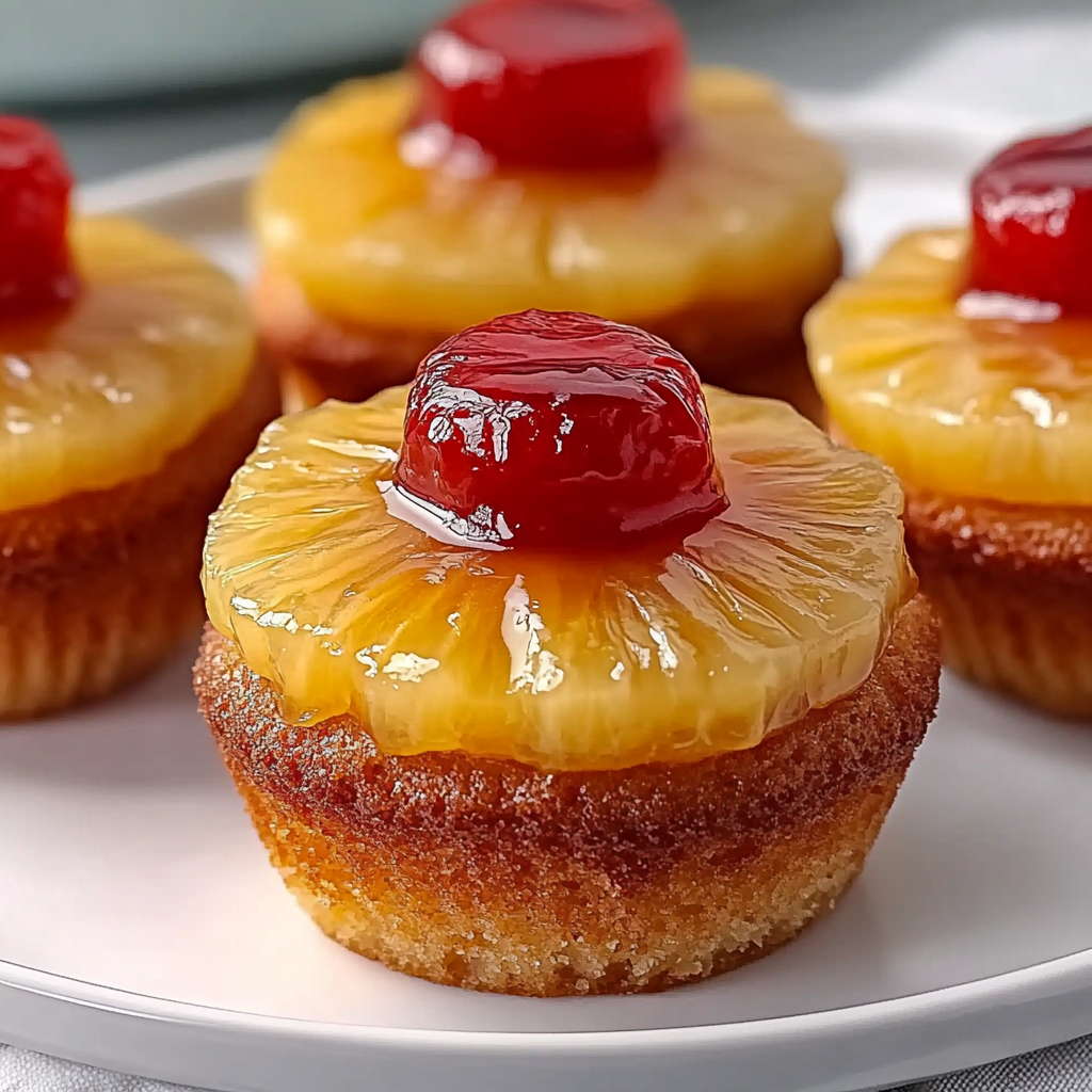 Recipe preparation for Easy Pineapple Upside Down Cupcakes