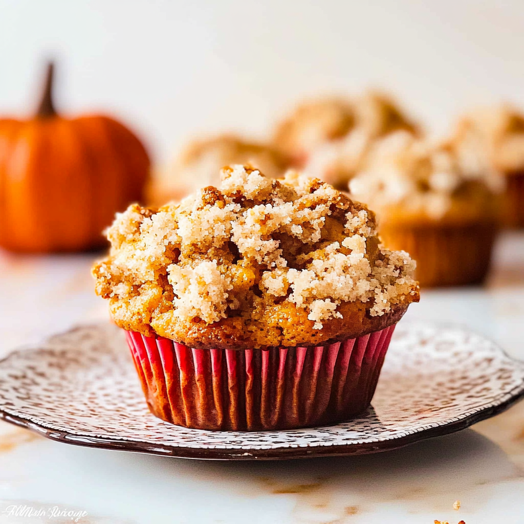 Recipe preparation for Apple Pumpkin Streusel Muffins