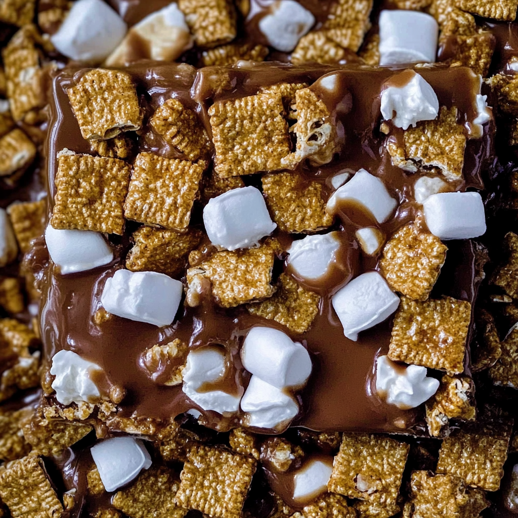 Recipe preparation for Golden Grahams S’mores Bars