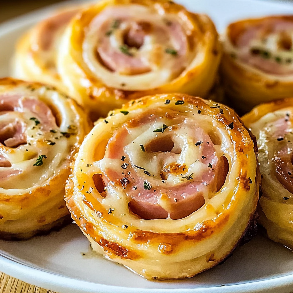 Recipe preparation for Baked Ham And Cheese Pinwheels