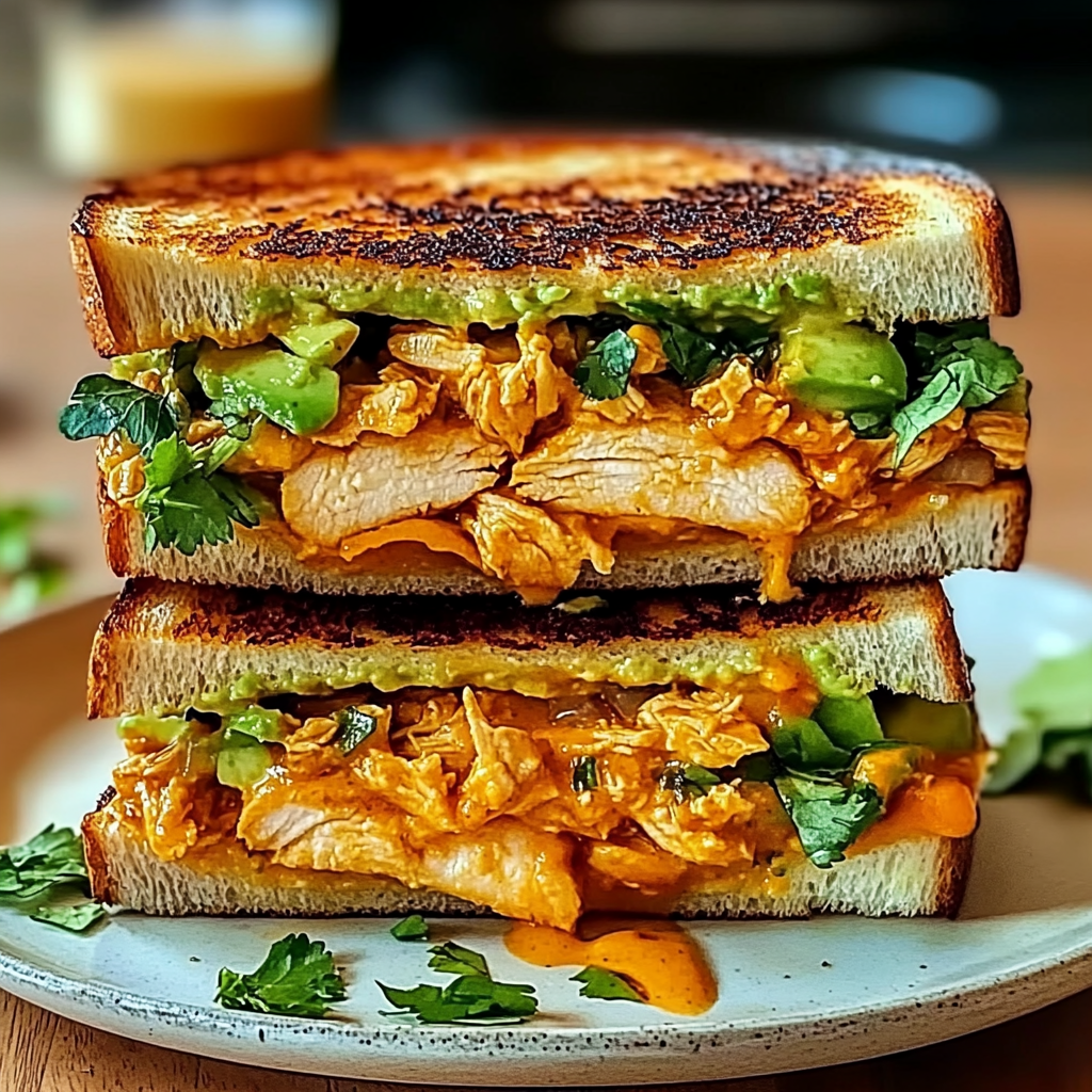Recipe preparation for Chicken Avocado Melt Sandwich