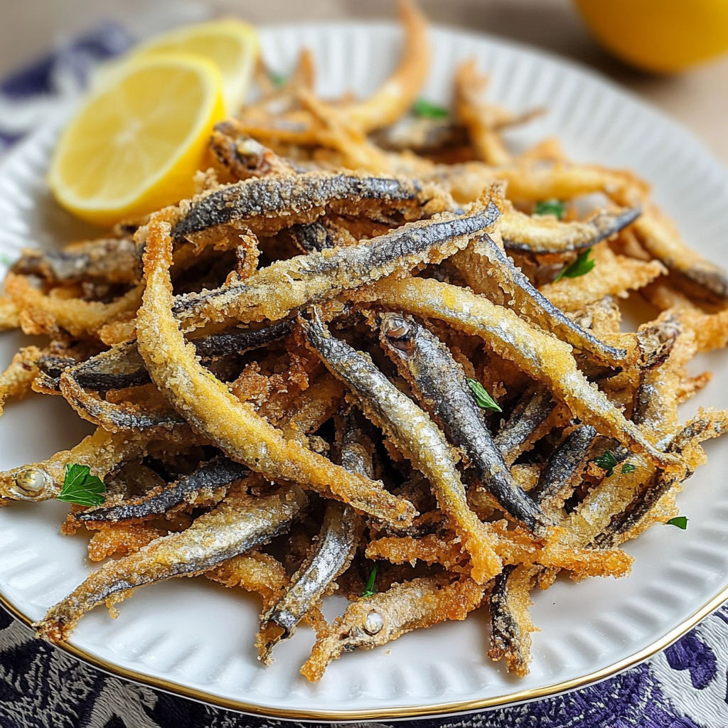 Recipe preparation for Crispy Turkish Fried Anchovies