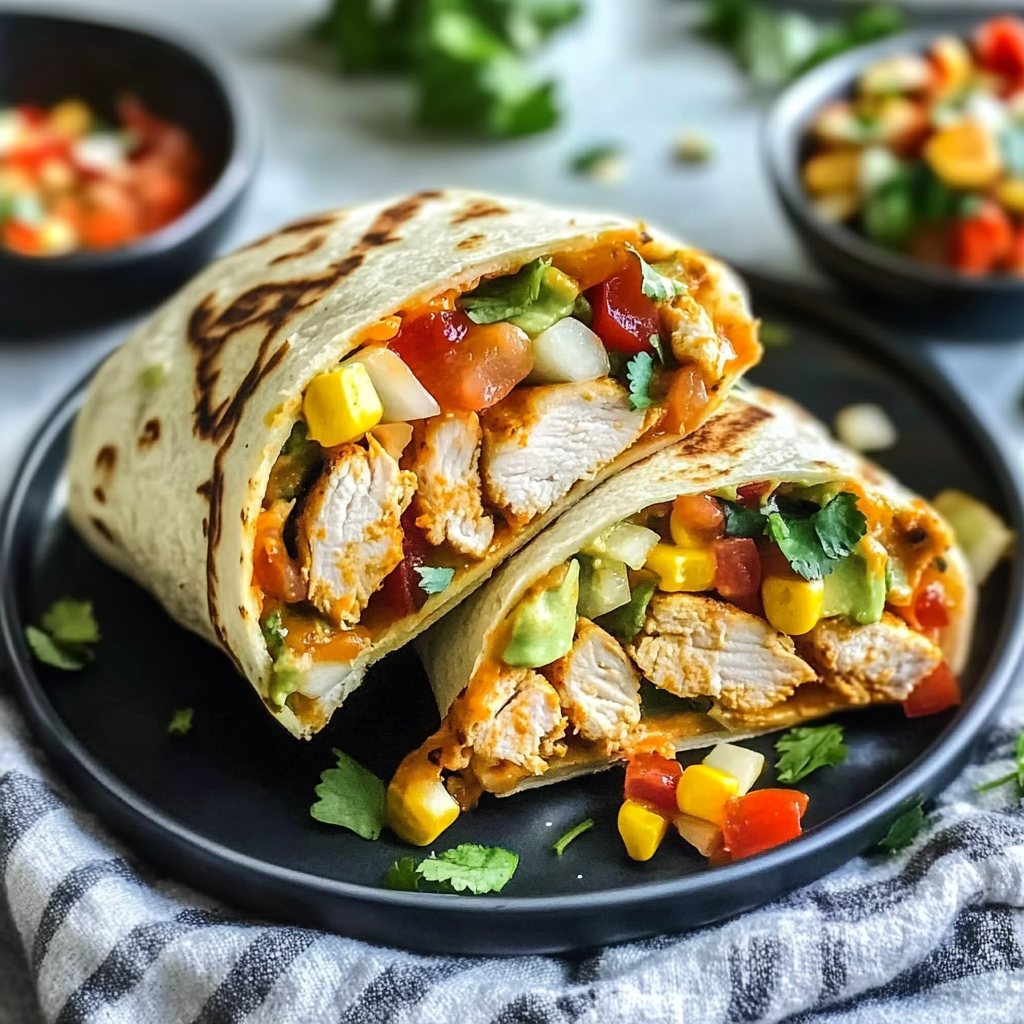 Recipe preparation for Southwest Chicken Wrap