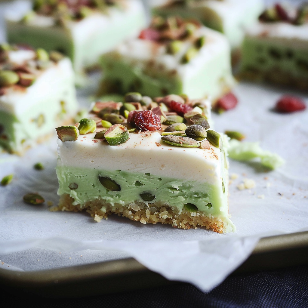 Recipe preparation for Pistachio Cream Dessert Bars